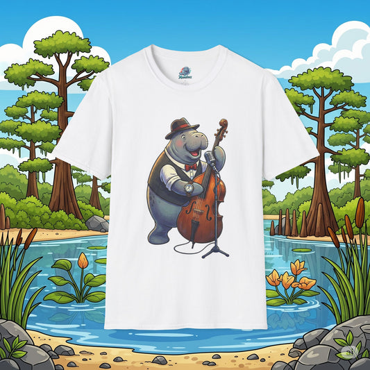 Mack the Manatee on Bass Softstyle T-Shirt