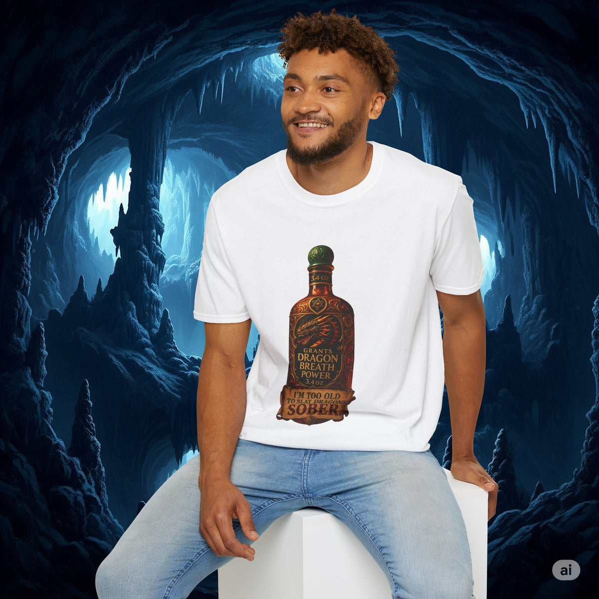 I'm Too Old to Slay Dragons Sober Shirt – Funny Dragon Breath Potion Fantasy T-Shirt