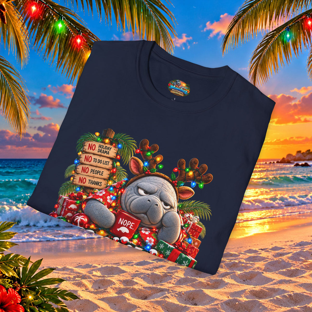 Festively Unavailable Christmas Manatee T-Shirt