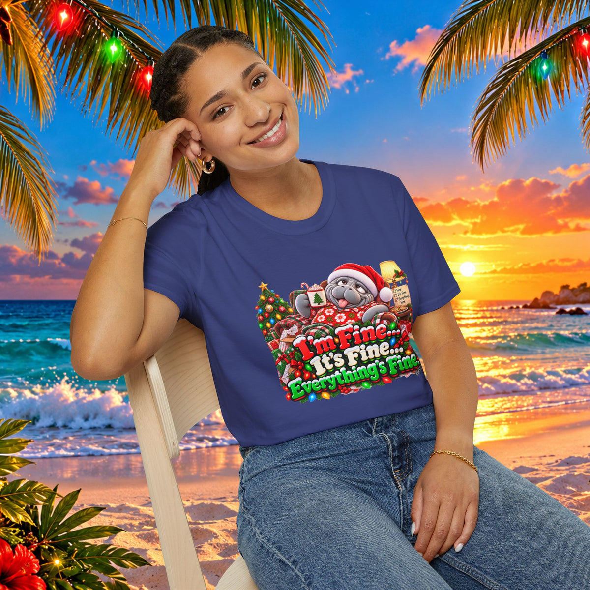 I’m Fine It’s Fine Everything’s Fine Christmas T-Shirt