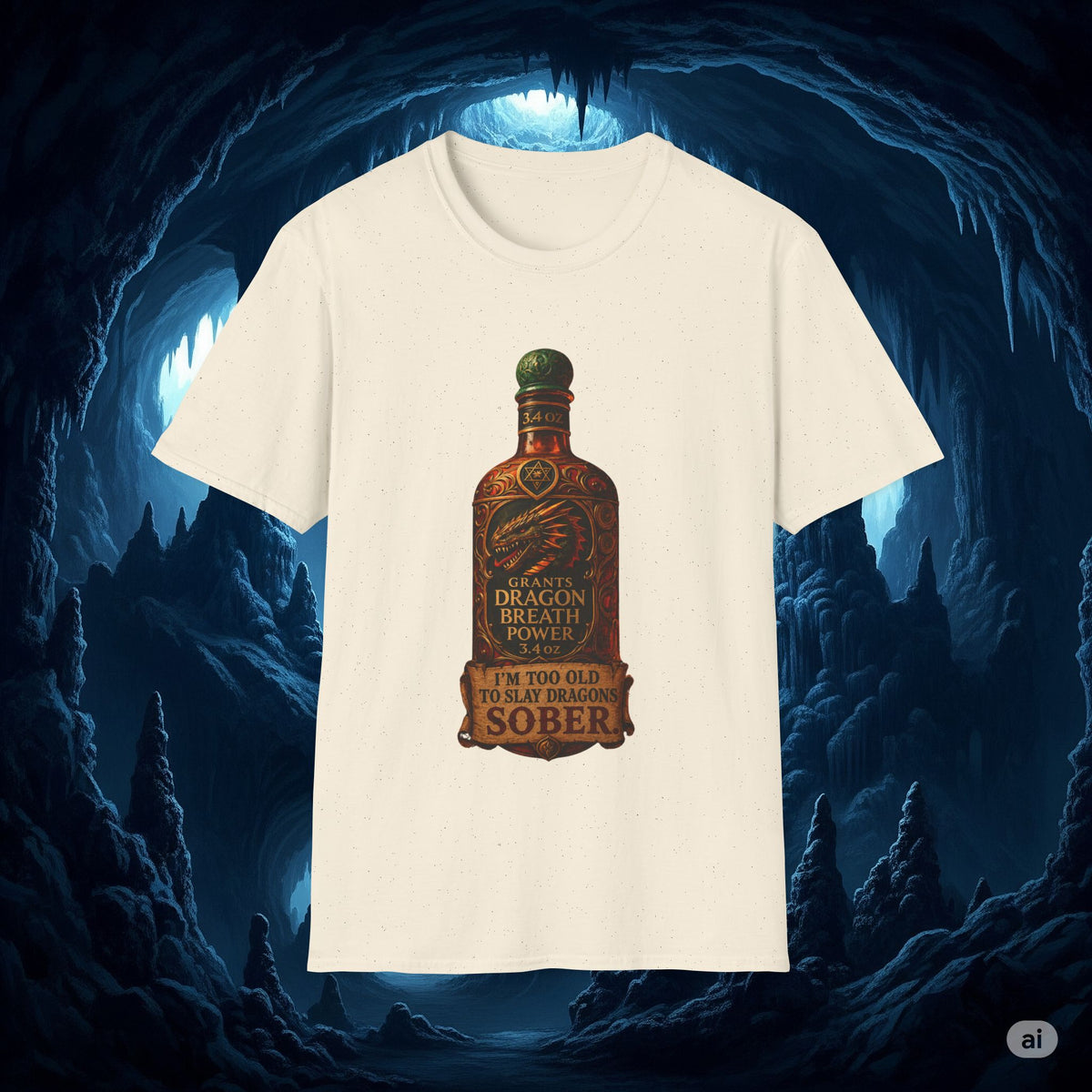 I'm Too Old to Slay Dragons Sober Shirt – Funny Dragon Breath Potion Fantasy T-Shirt