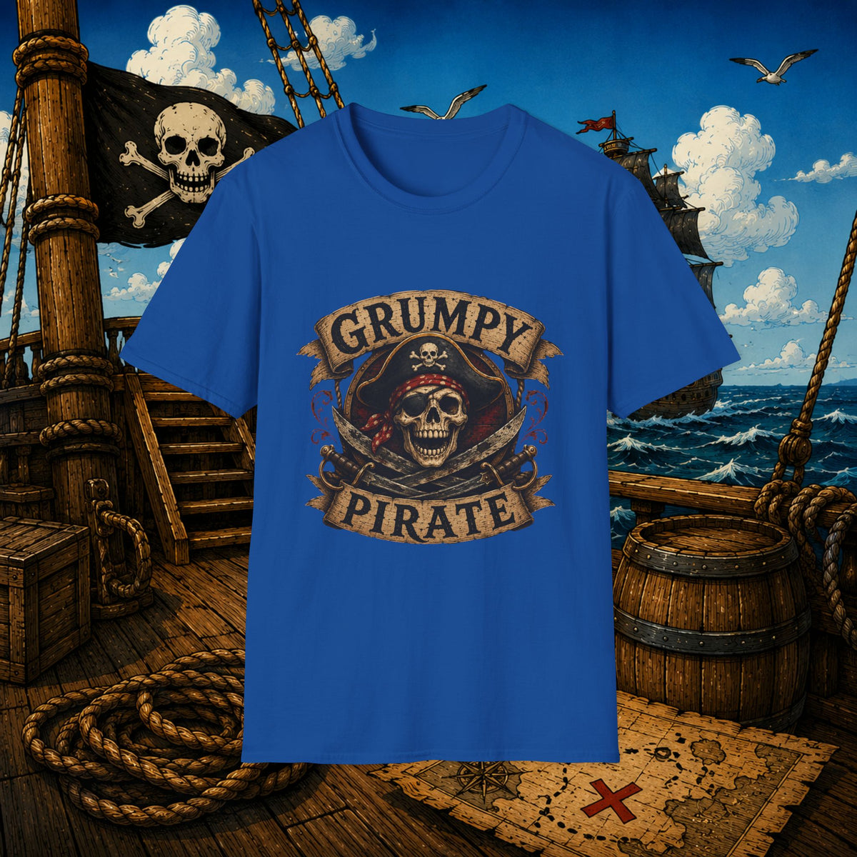 Grumpy Pirate Skull T-Shirt
