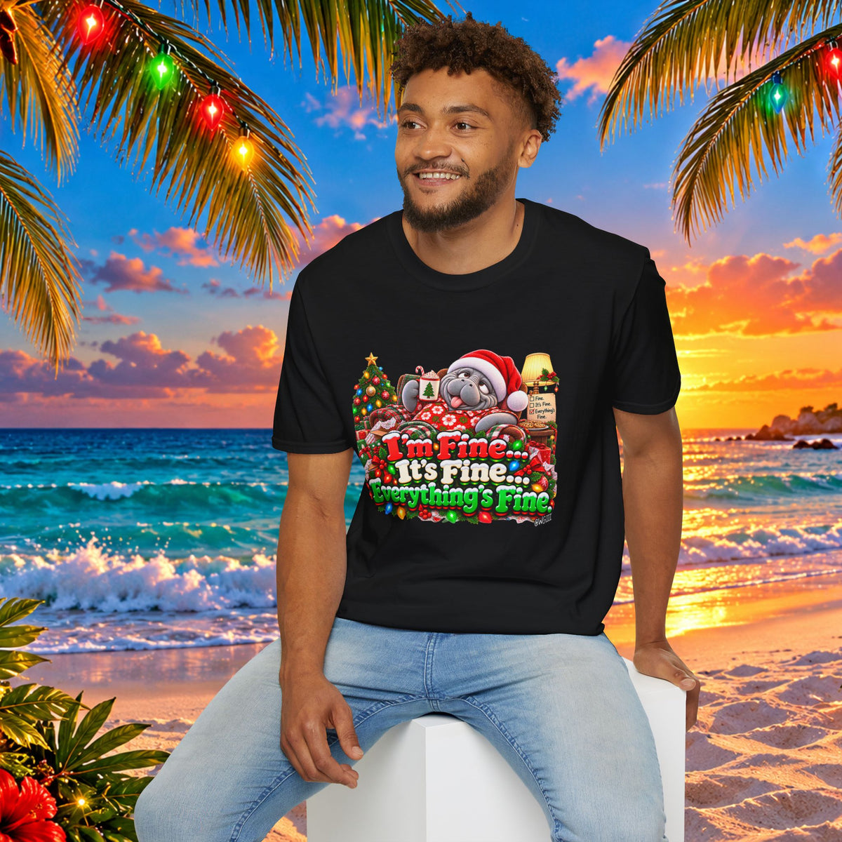 I’m Fine It’s Fine Everything’s Fine Christmas T-Shirt