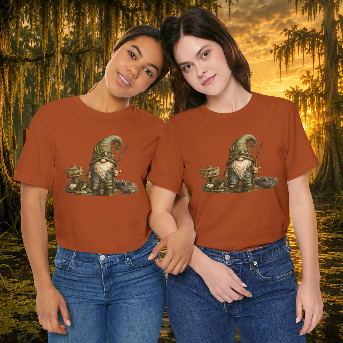 Swamp Gnome Shirt, Southern Swamp Life Tee, Fishing Gnome T-Shirt, Bayou Gnome Shirt, Alligator Gnome, Frog Lover Gift, Country Swamp Shirt