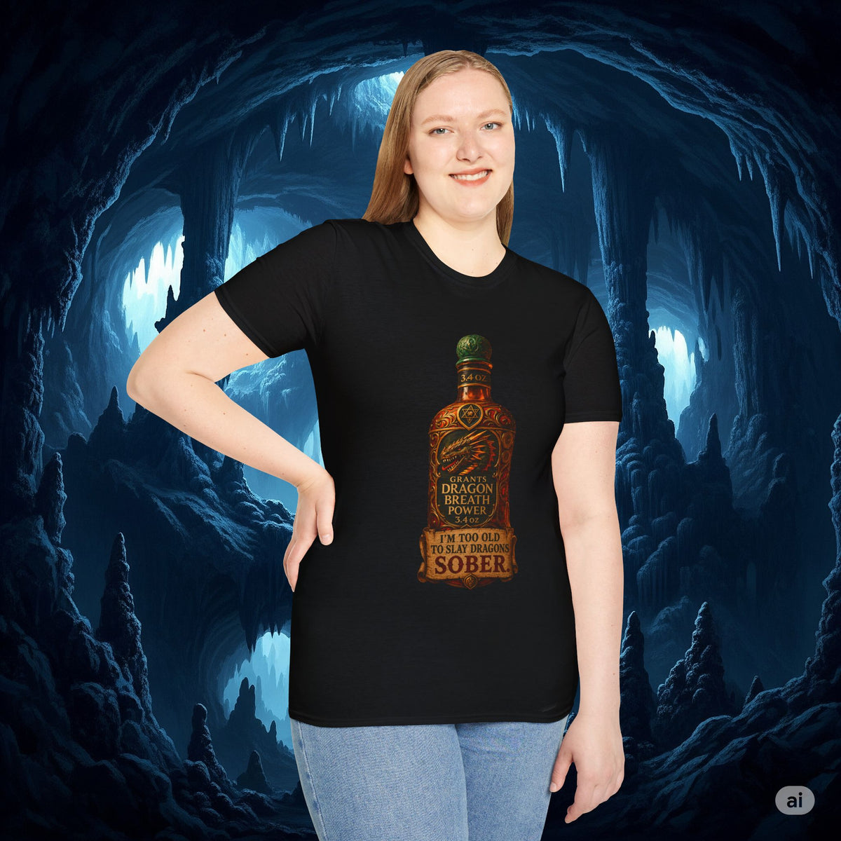 I'm Too Old to Slay Dragons Sober Shirt – Funny Dragon Breath Potion Fantasy T-Shirt