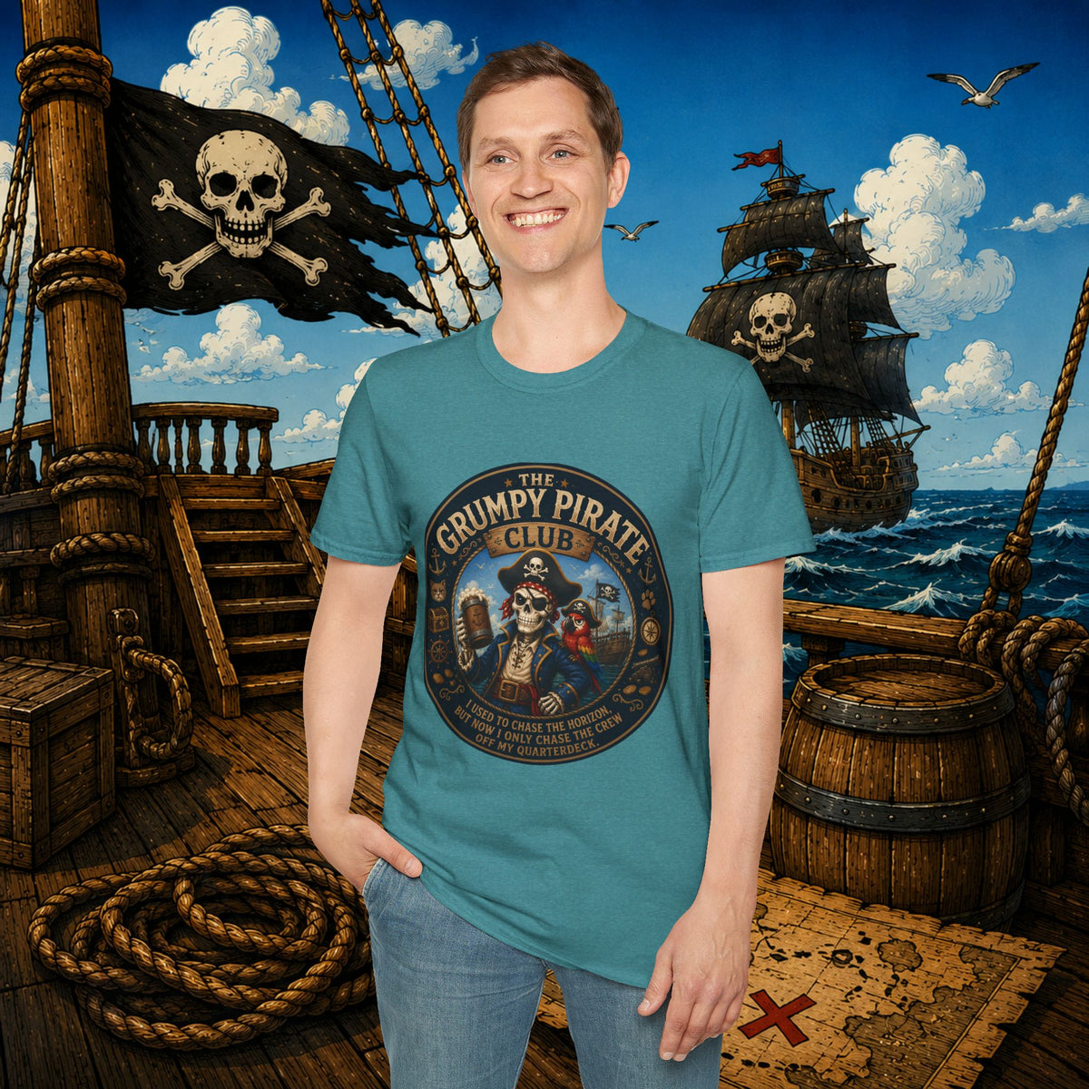 The Grumpy Pirate Skeleton Club T-Shirt
