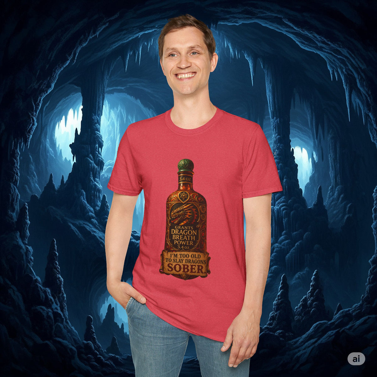 I'm Too Old to Slay Dragons Sober Shirt – Funny Dragon Breath Potion Fantasy T-Shirt