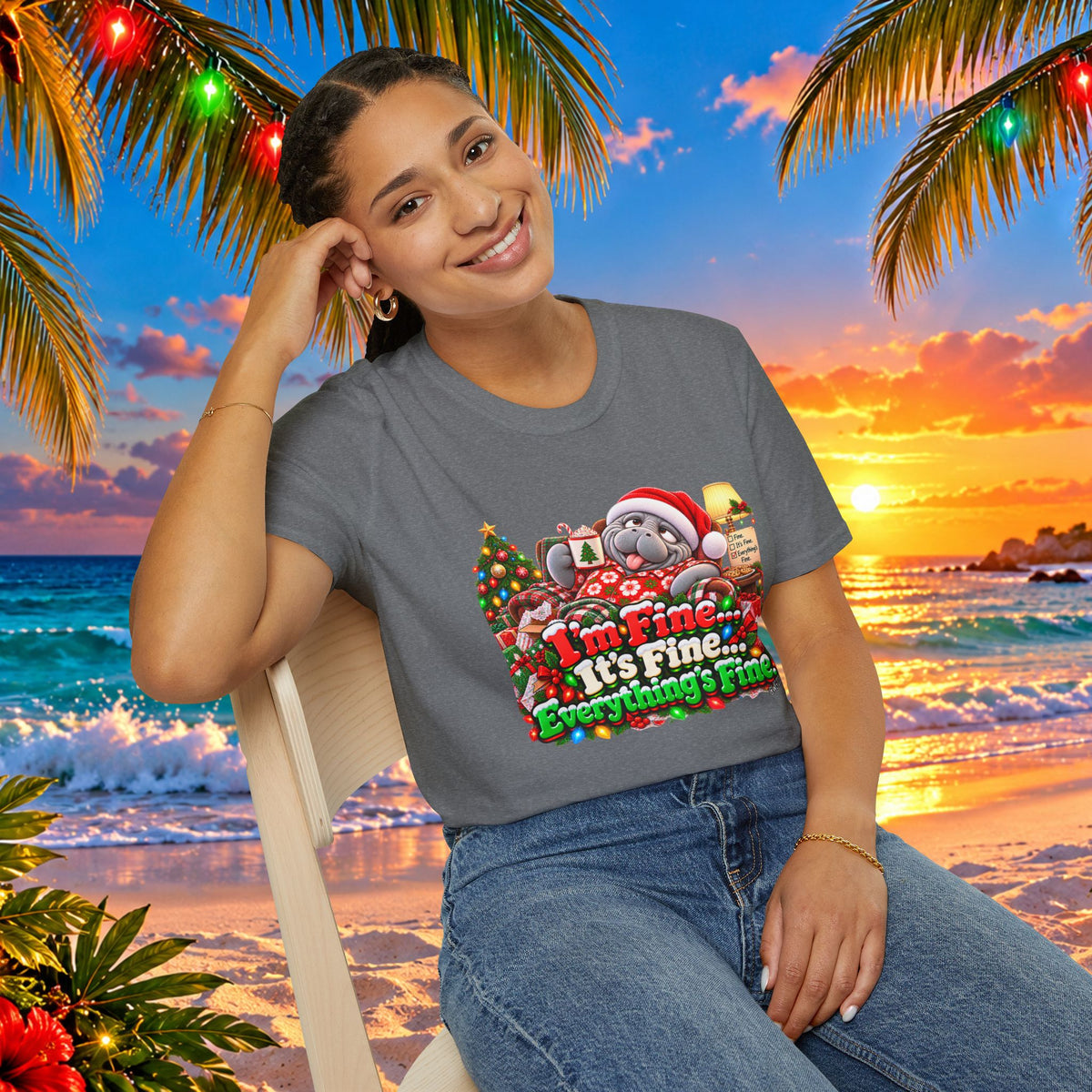 I’m Fine It’s Fine Everything’s Fine Christmas T-Shirt