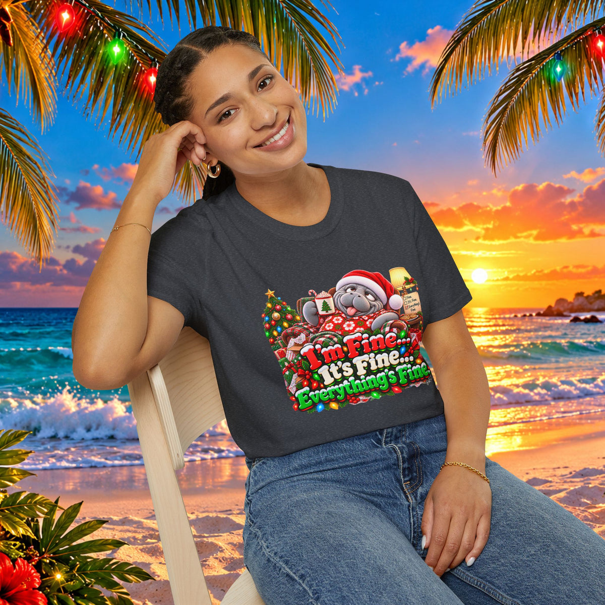 I’m Fine It’s Fine Everything’s Fine Christmas T-Shirt