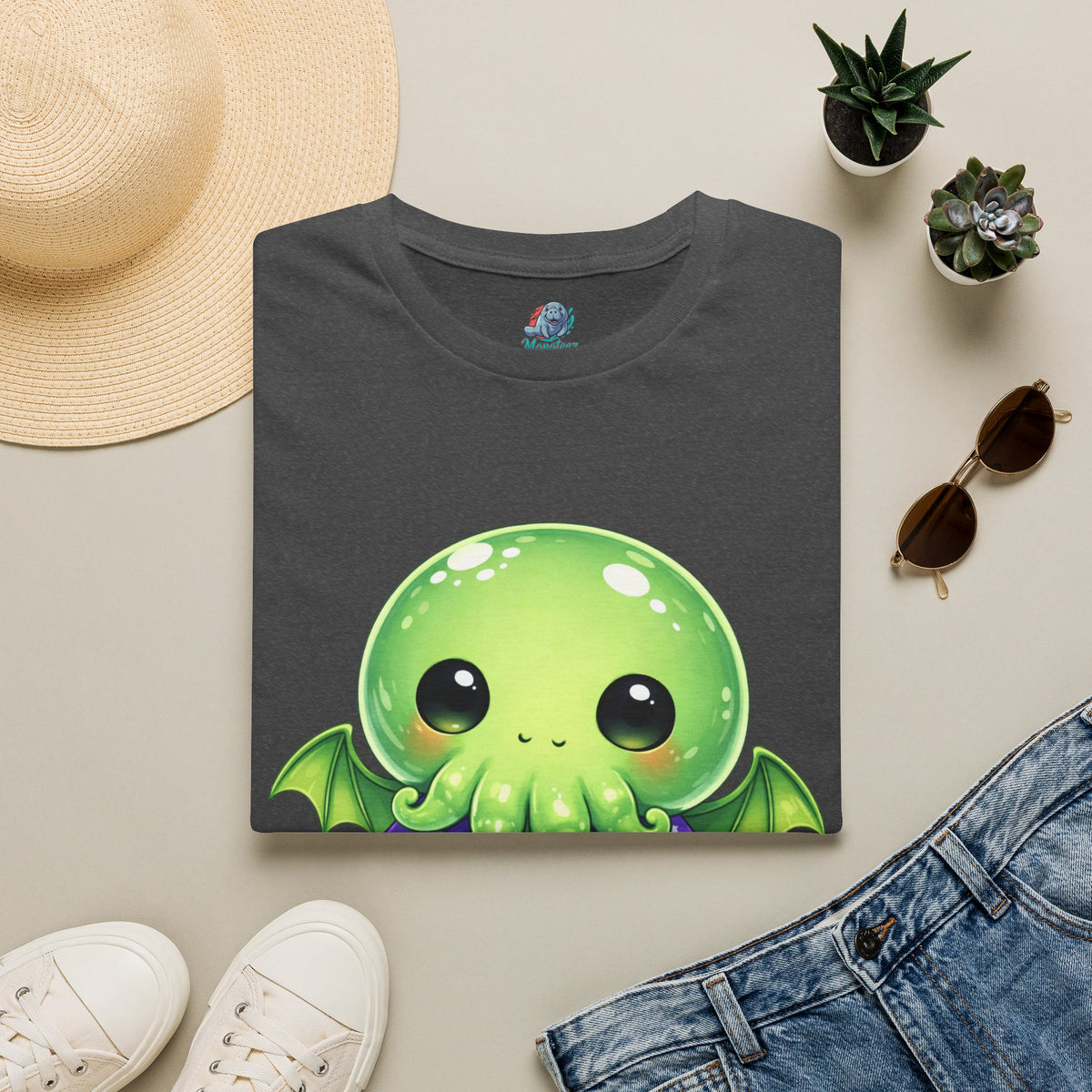 Cute Cthulhu Hawaiian Shirt T-Shirt | Kawaii Lovecraft Monster Graphic Tee | Adorable Tentacle Creature Shirt