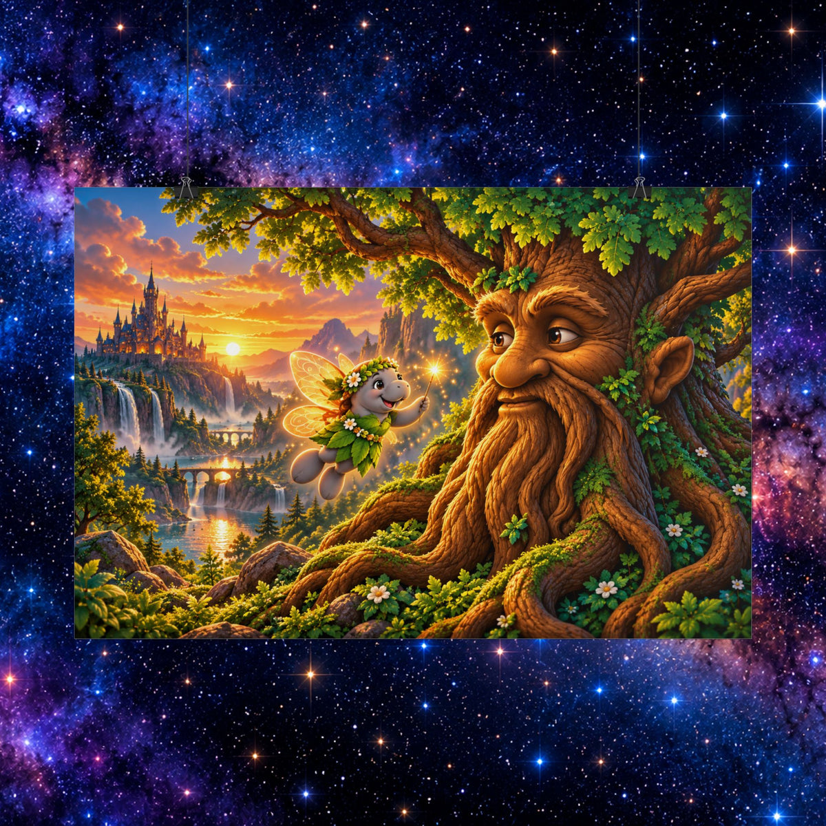 Enchanted Tree Guardian Fantasy Art Rolled Poster