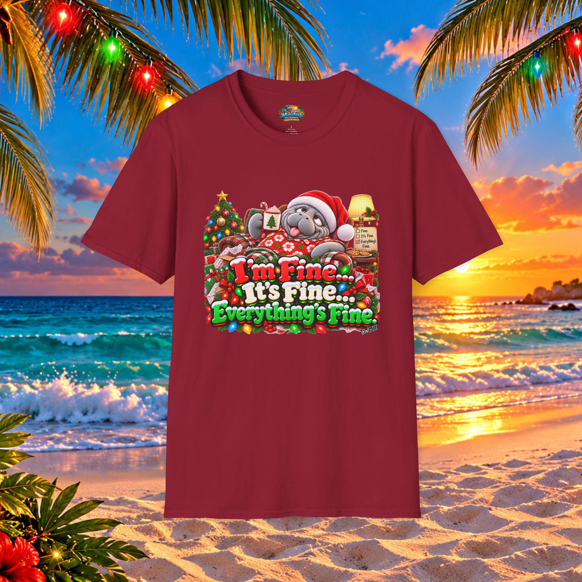 I’m Fine It’s Fine Everything’s Fine Christmas T-Shirt