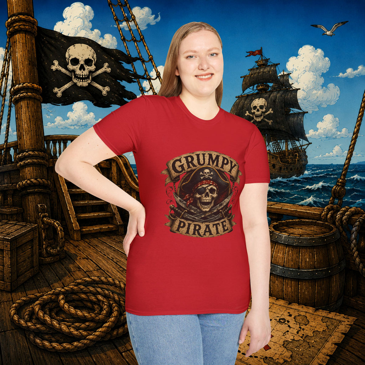 Grumpy Pirate Skull T-Shirt
