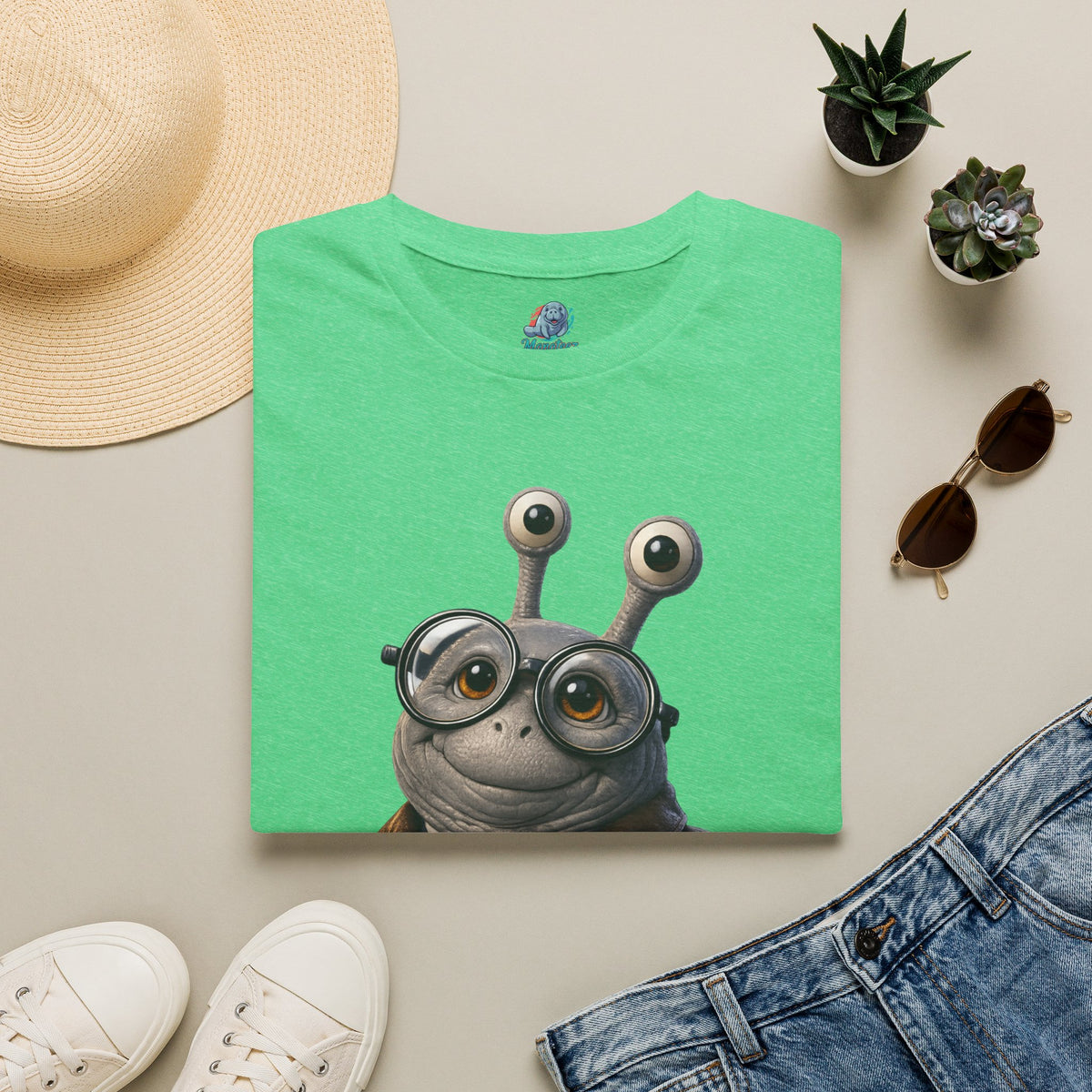 Cute Nerdy Snail Shirt | Steampunk Professor Snail Graphic Tee | Funny Bookworm Animal T-Shirt