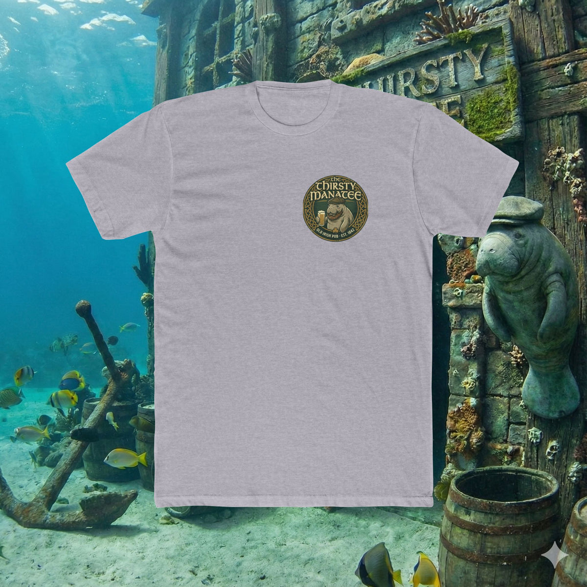 Thirsty Manatee T-Shirt — Vintage Pub Logo Tee