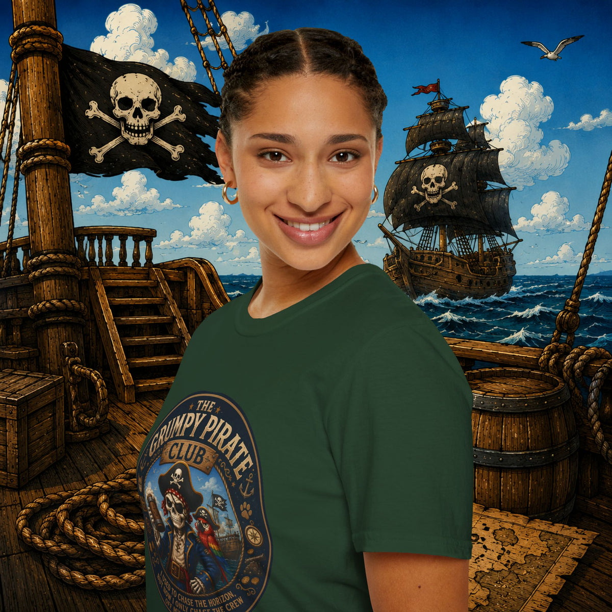 The Grumpy Pirate Skeleton Club T-Shirt