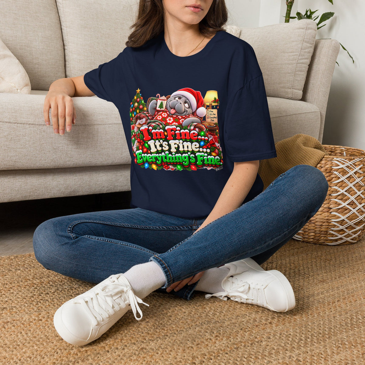 I’m Fine It’s Fine Everything’s Fine Christmas T-Shirt