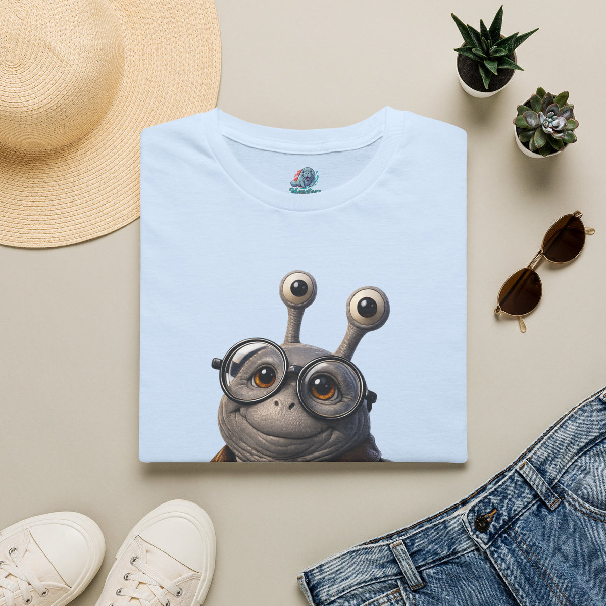 Cute Nerdy Snail Shirt | Steampunk Professor Snail Graphic Tee | Funny Bookworm Animal T-Shirt