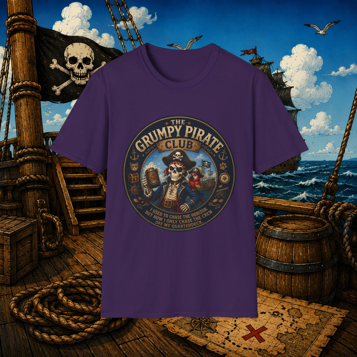 The Grumpy Pirate Skeleton Club T-Shirt