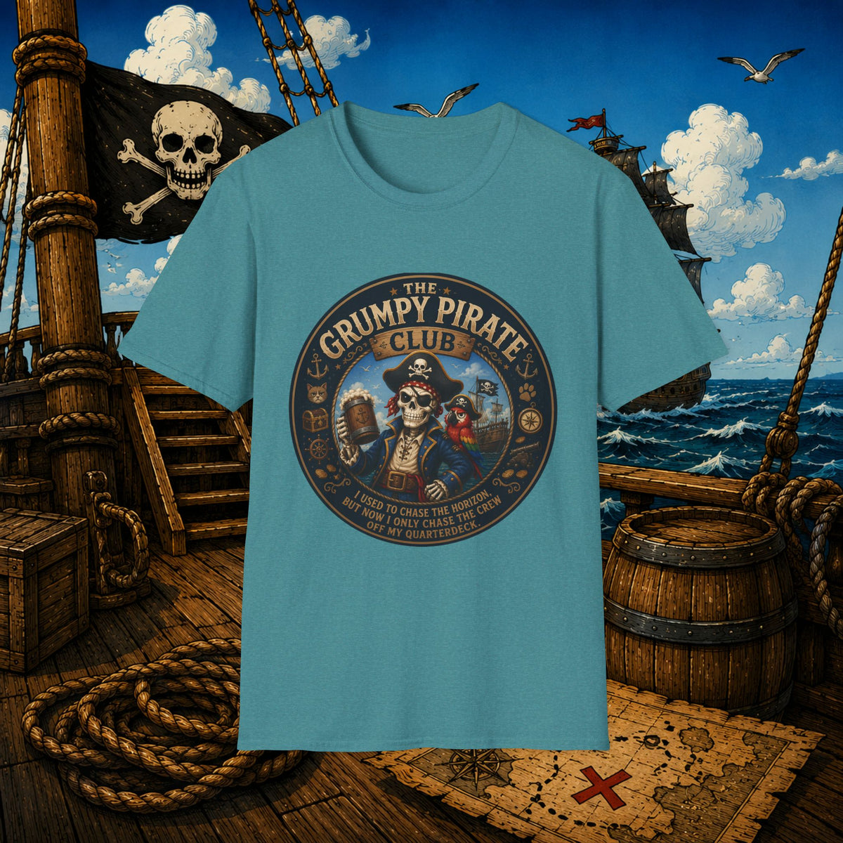 The Grumpy Pirate Skeleton Club T-Shirt
