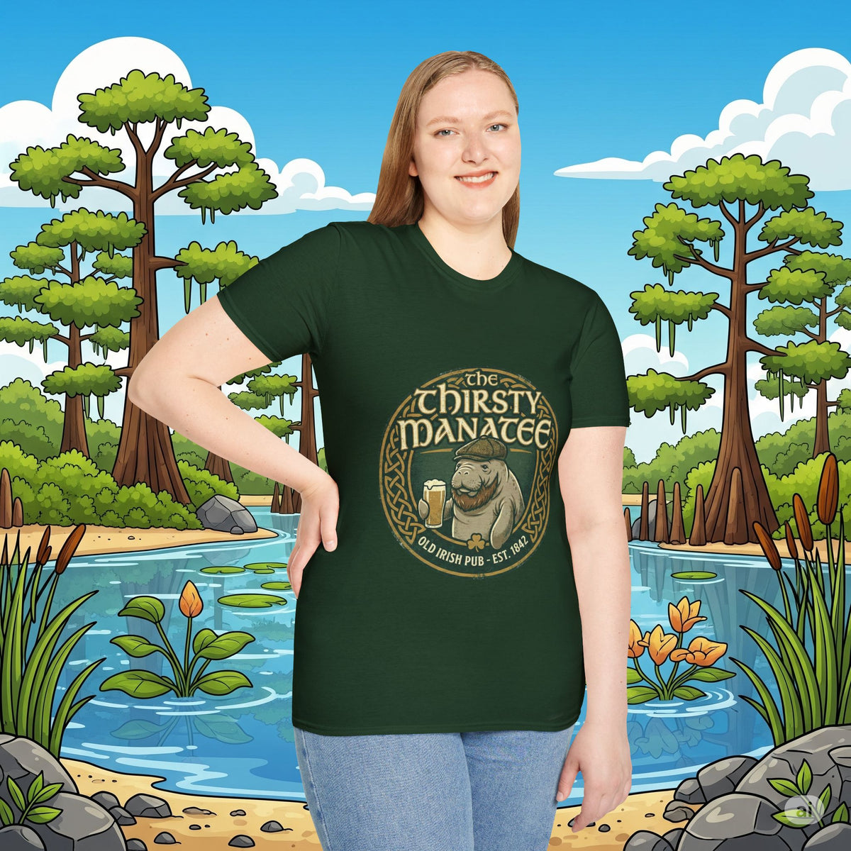 Thirsty Manatee Pub Emblem T-Shirt
