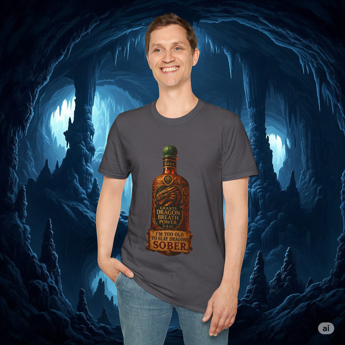 I'm Too Old to Slay Dragons Sober Shirt – Funny Dragon Breath Potion Fantasy T-Shirt