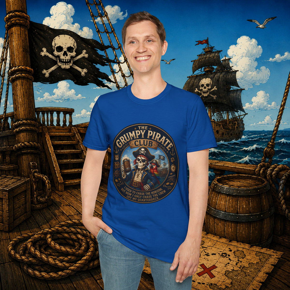 The Grumpy Pirate Skeleton Club T-Shirt