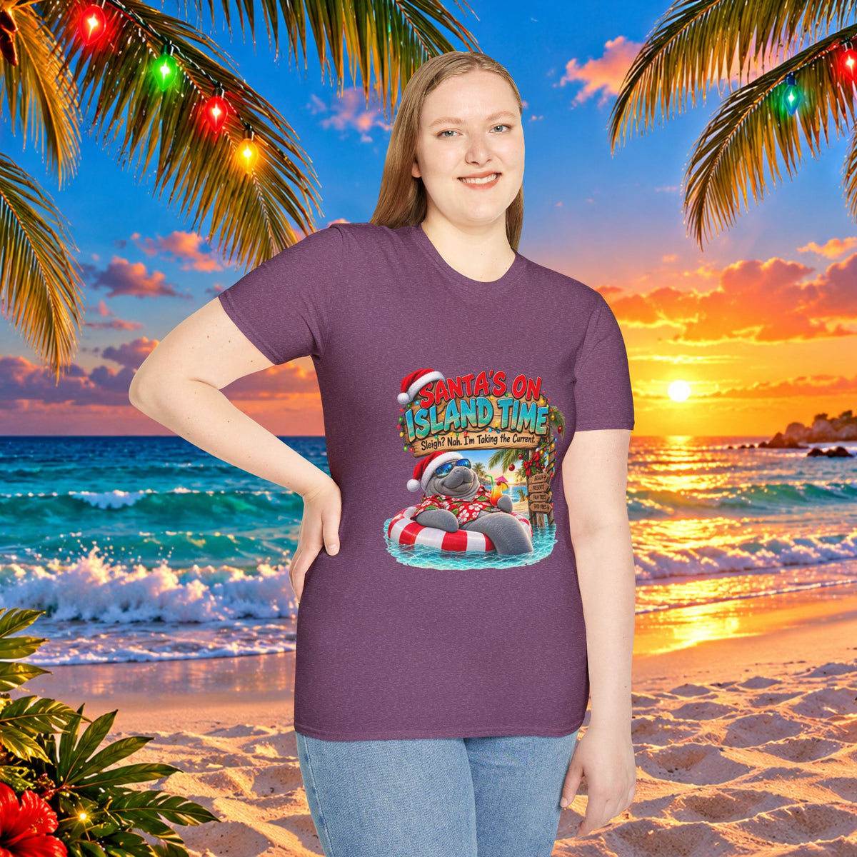 Santa’s on Island Time Christmas Beach T-Shirt