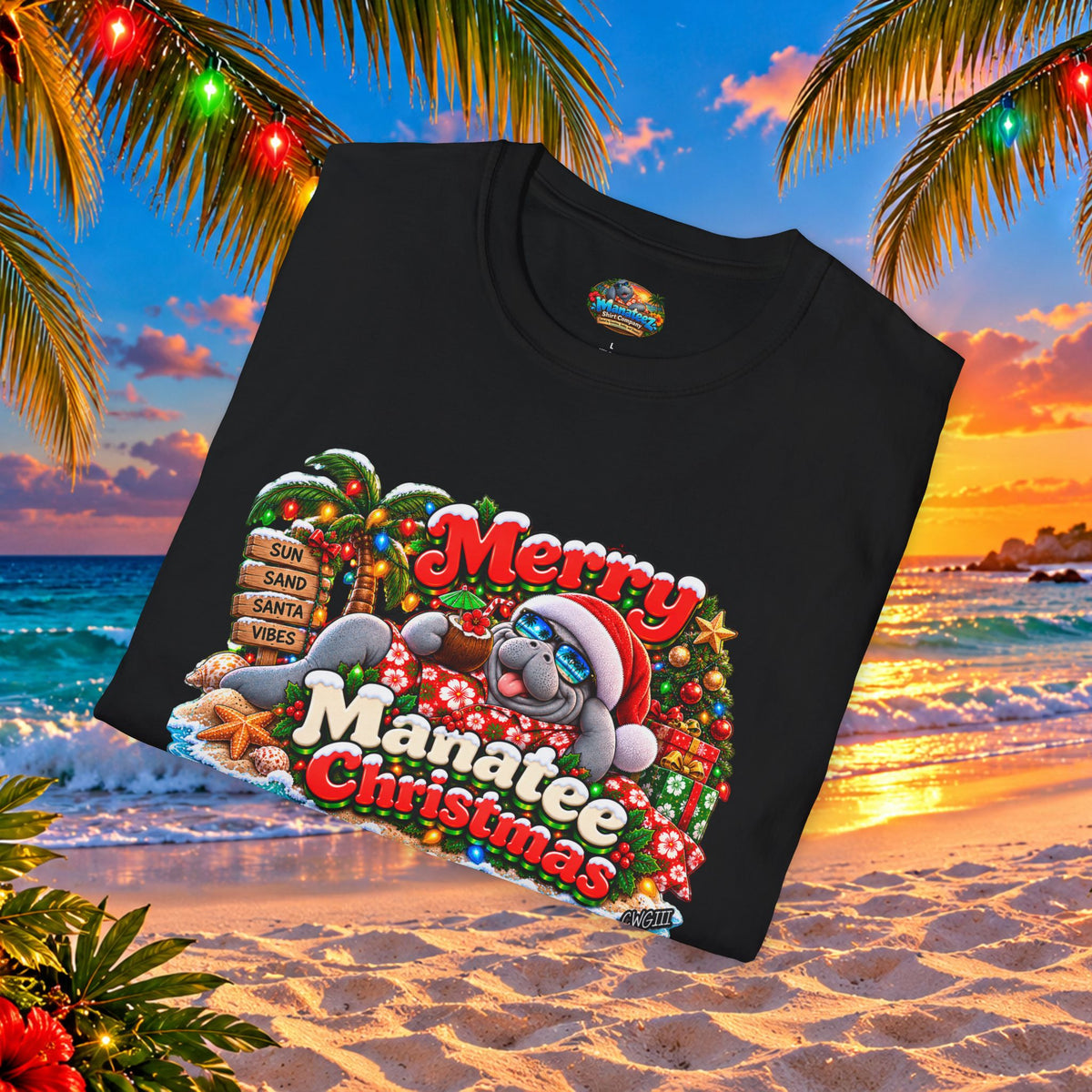 Merry Manatee Christmas T-Shirt