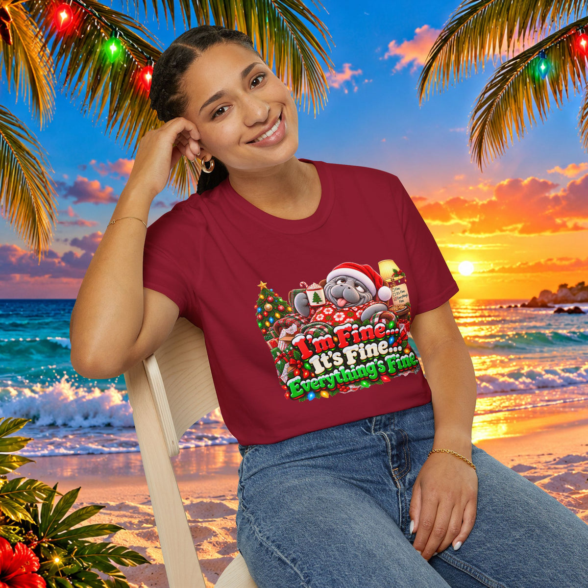 I’m Fine It’s Fine Everything’s Fine Christmas T-Shirt