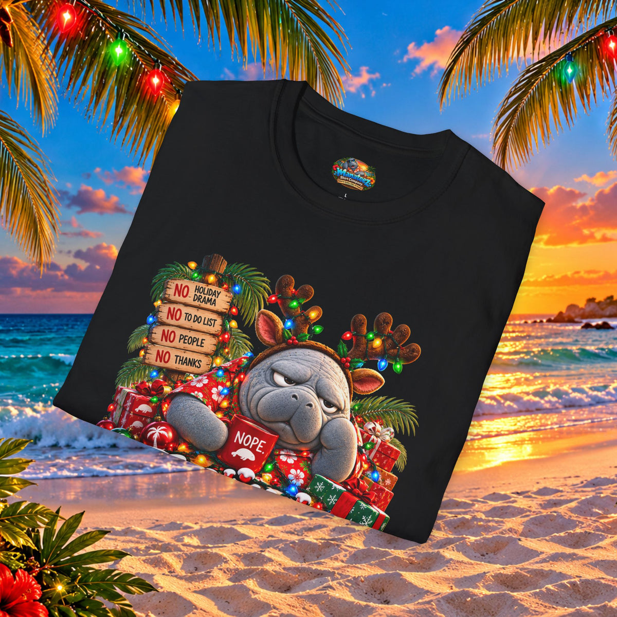 Festively Unavailable Christmas Manatee T-Shirt