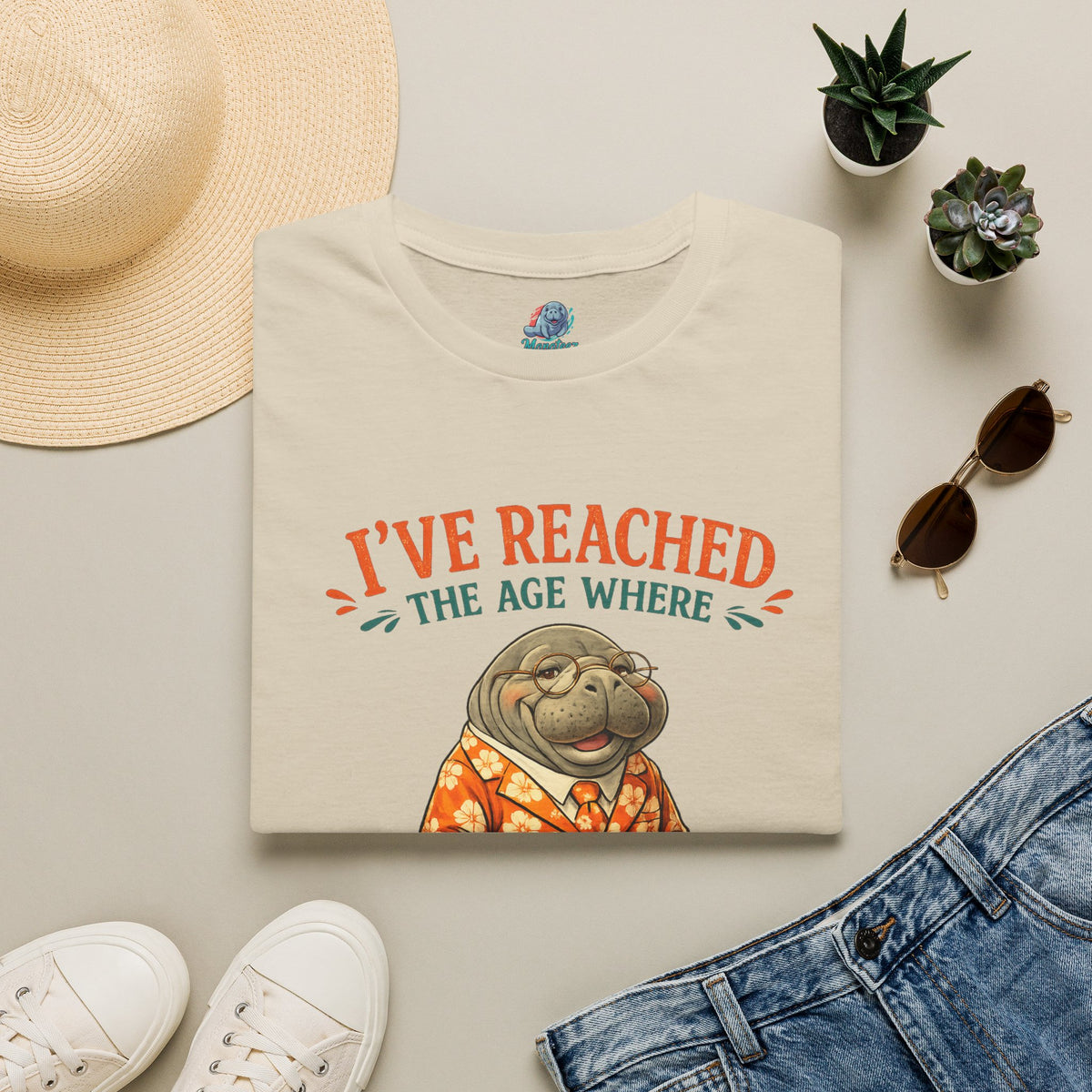I've Reached the Age Where My Opinion Is a Public Service Shirt | Funny Manatee Tee | Senior Humor Graphic T-Shirt