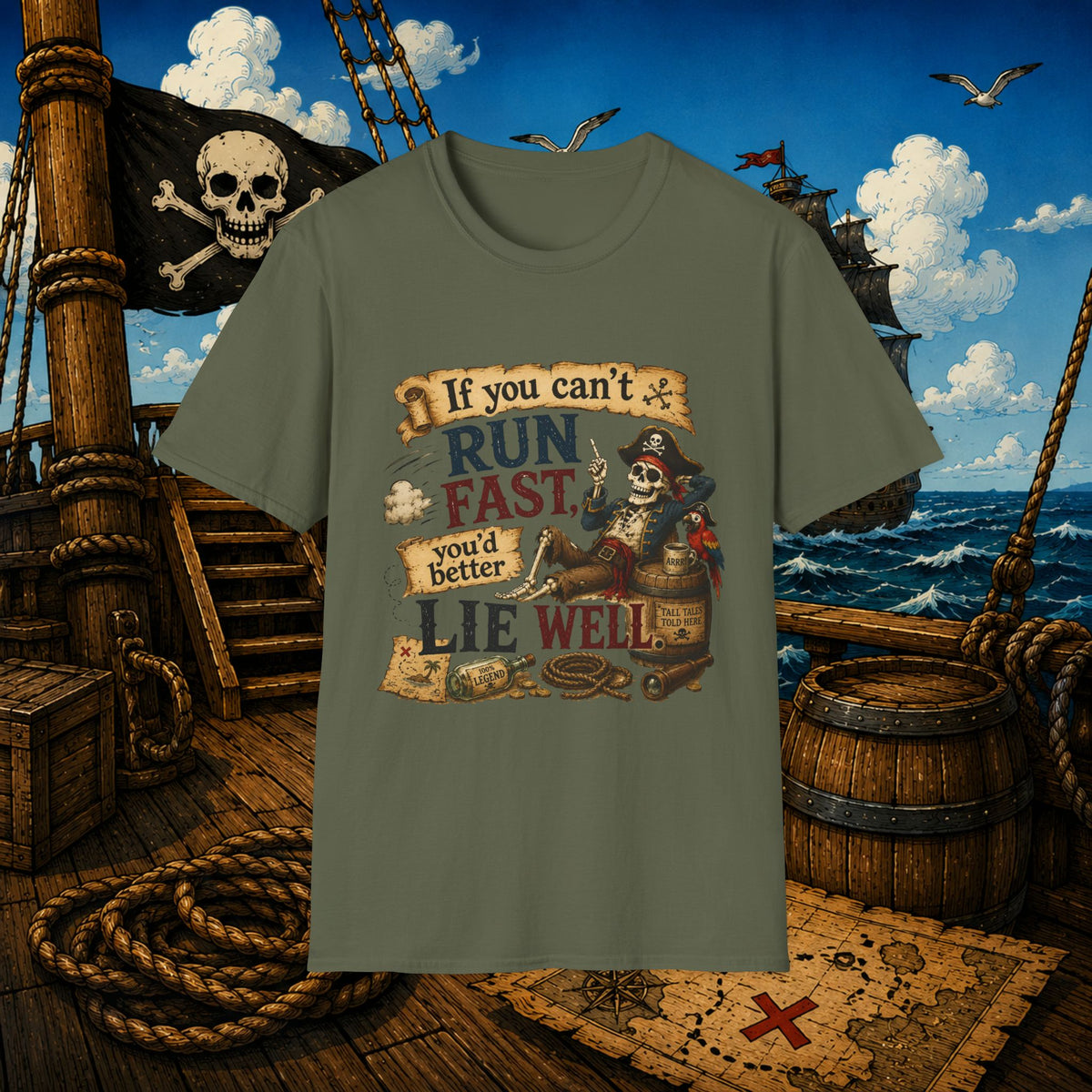Run Fast, Lie Well Pirate T-Shirt