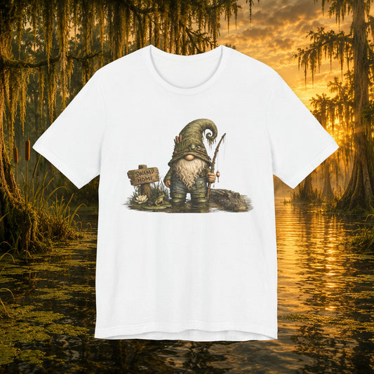 Swamp Gnome Shirt, Southern Swamp Life Tee, Fishing Gnome T-Shirt, Bayou Gnome Shirt, Alligator Gnome, Frog Lover Gift, Country Swamp Shirt