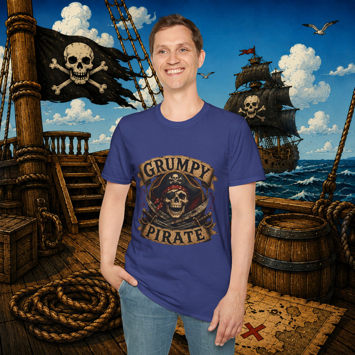 Grumpy Pirate Skull T-Shirt