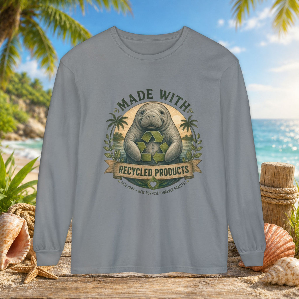 Made with Recycled Parts Funny Liver Transplant Manatee T-Shirt | Organ Donor Awareness Gift