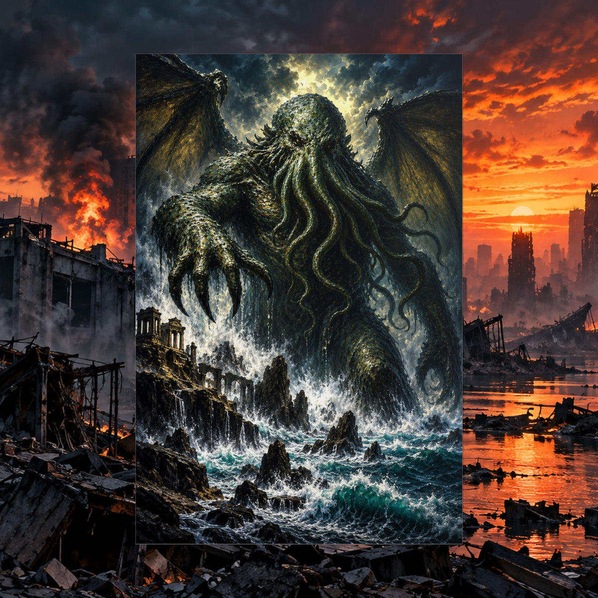 Cthulhu Ocean Horror Rolled Poster
