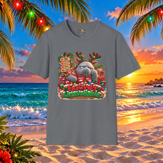 Festively Unavailable Christmas Manatee T-Shirt