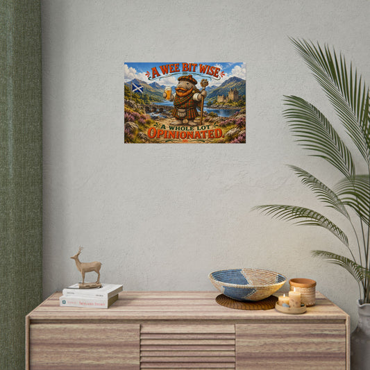 A Wee Bit Wise Scottish Highlander Rolled Poster