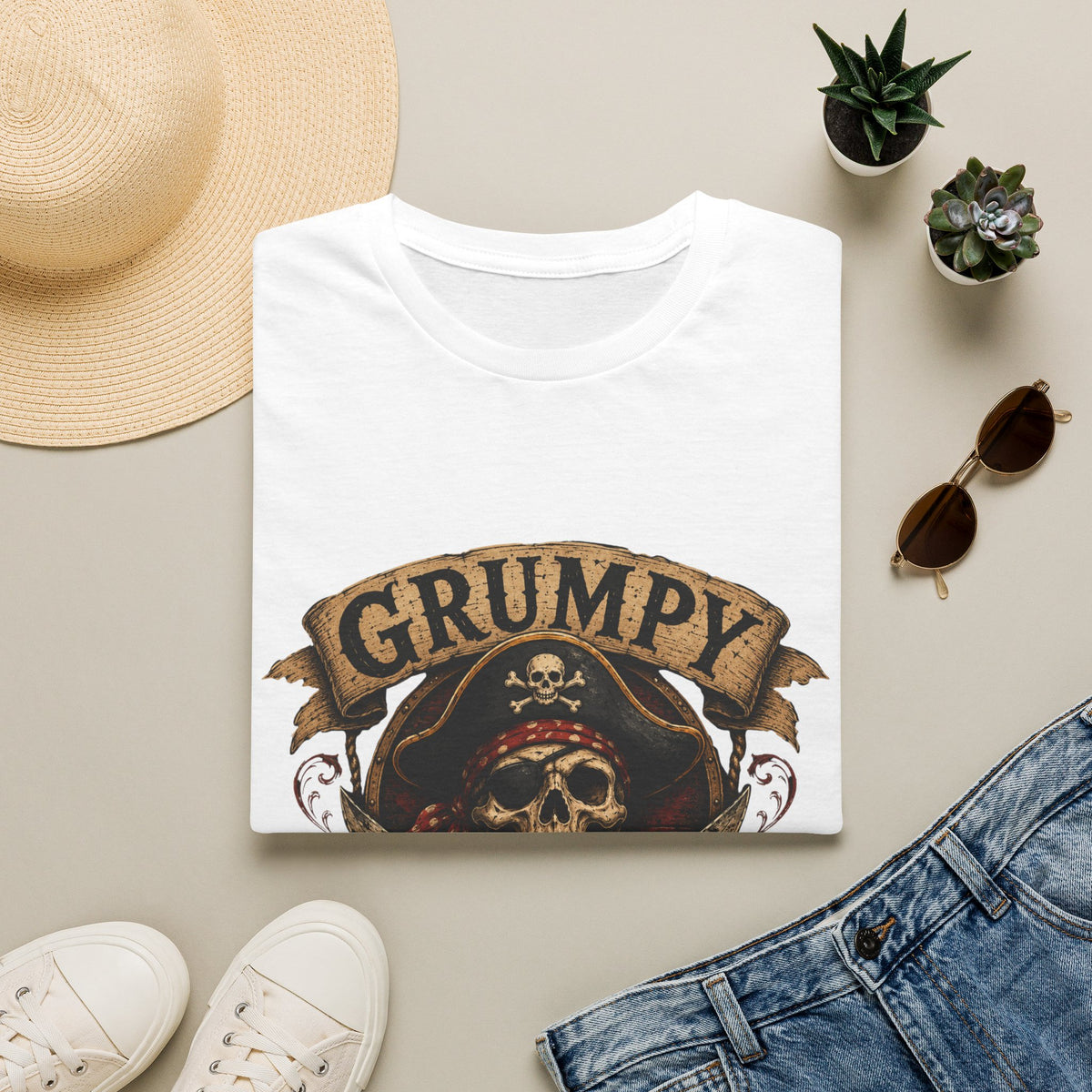 Grumpy Pirate Skull T-Shirt