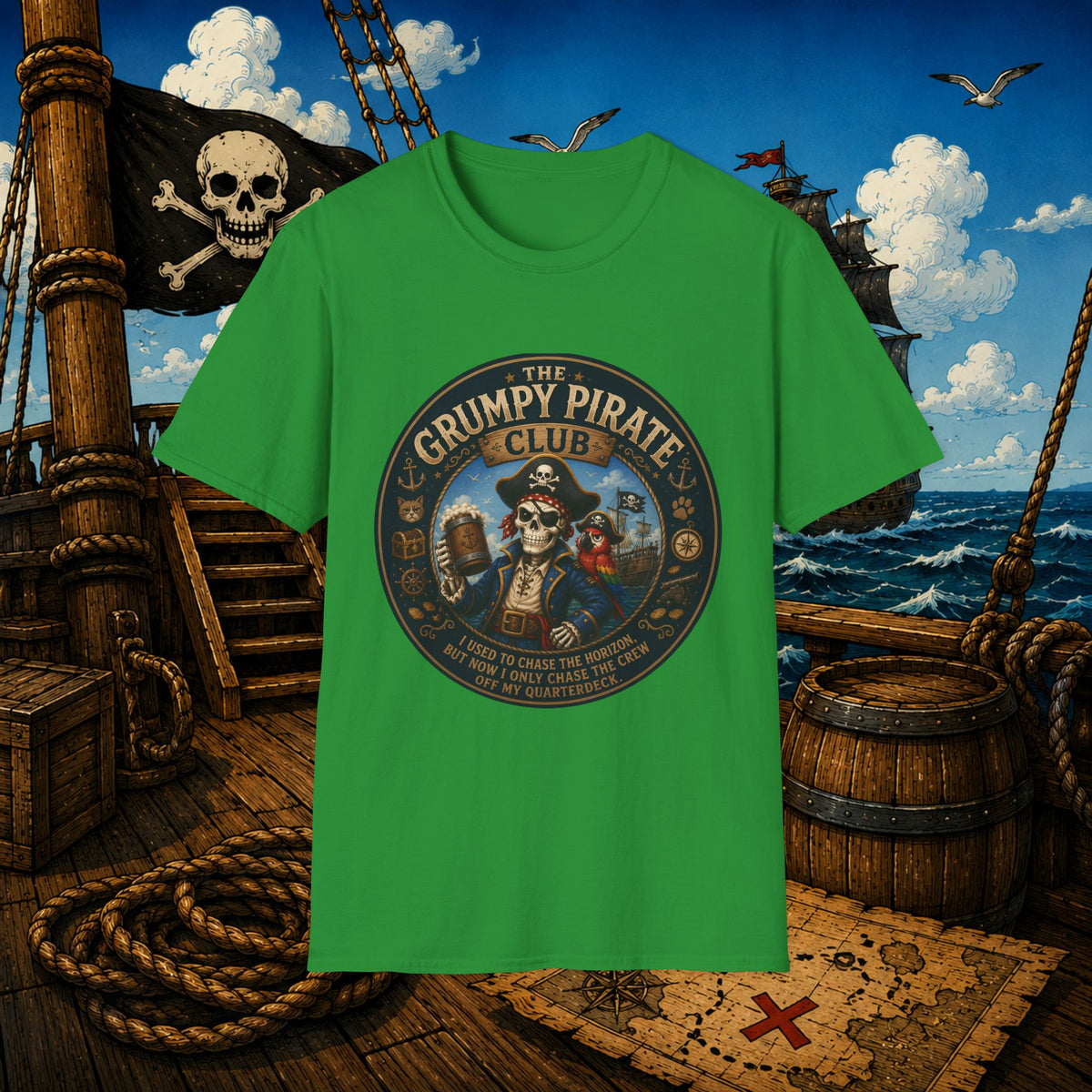 The Grumpy Pirate Skeleton Club T-Shirt
