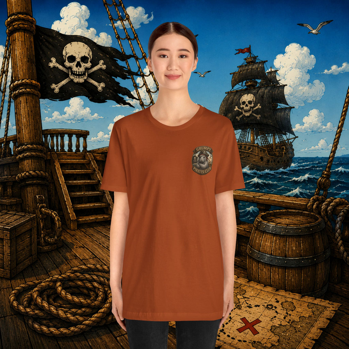 Grumpier Than a Manatee Without Snacks | Funny Pirate Manatee T-Shirt