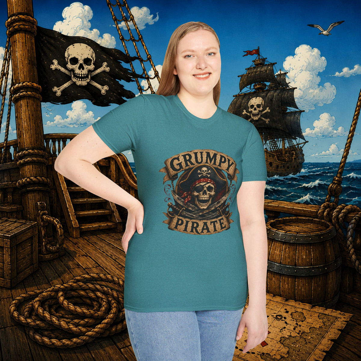 Grumpy Pirate Skull T-Shirt