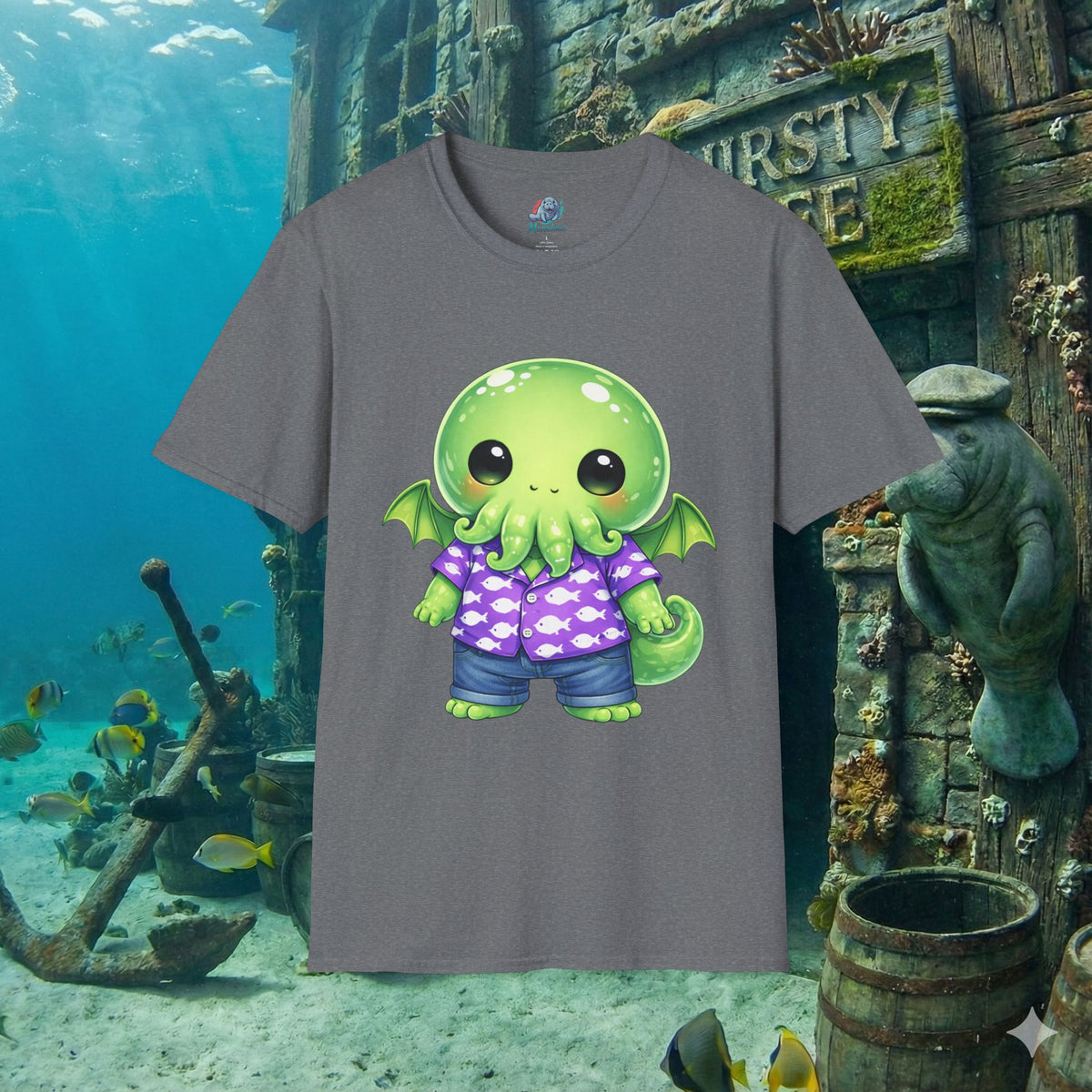 Cute Cthulhu Hawaiian Shirt T-Shirt | Kawaii Lovecraft Monster Graphic Tee | Adorable Tentacle Creature Shirt