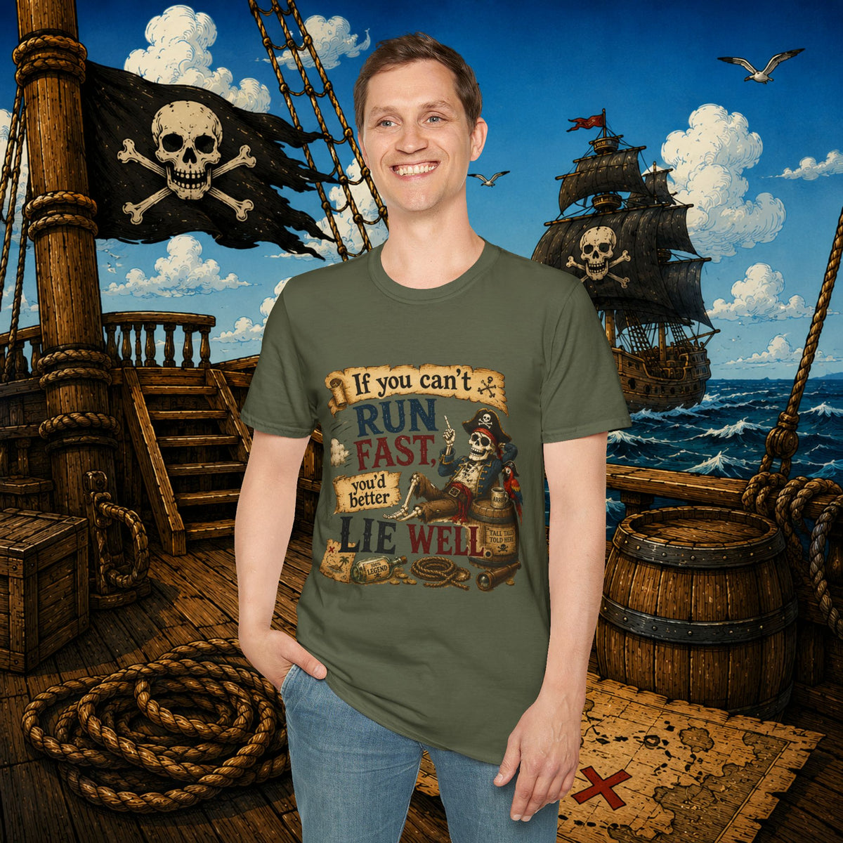 Run Fast, Lie Well Pirate T-Shirt