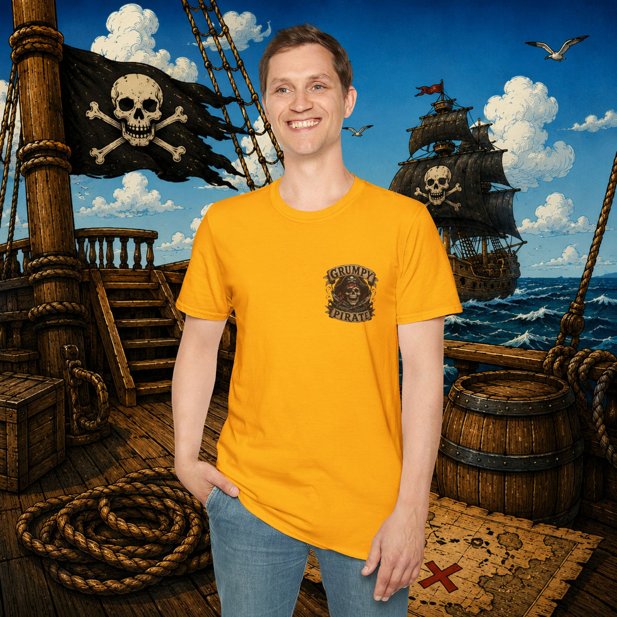 Vintage Pirate Limited Edition – Funny Aging Pirate Skeleton T-Shirt | Old Pirate Humor Tee