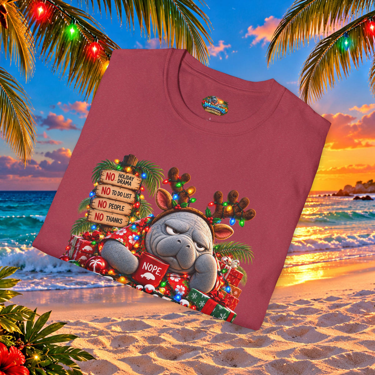 Festively Unavailable Christmas Manatee T-Shirt