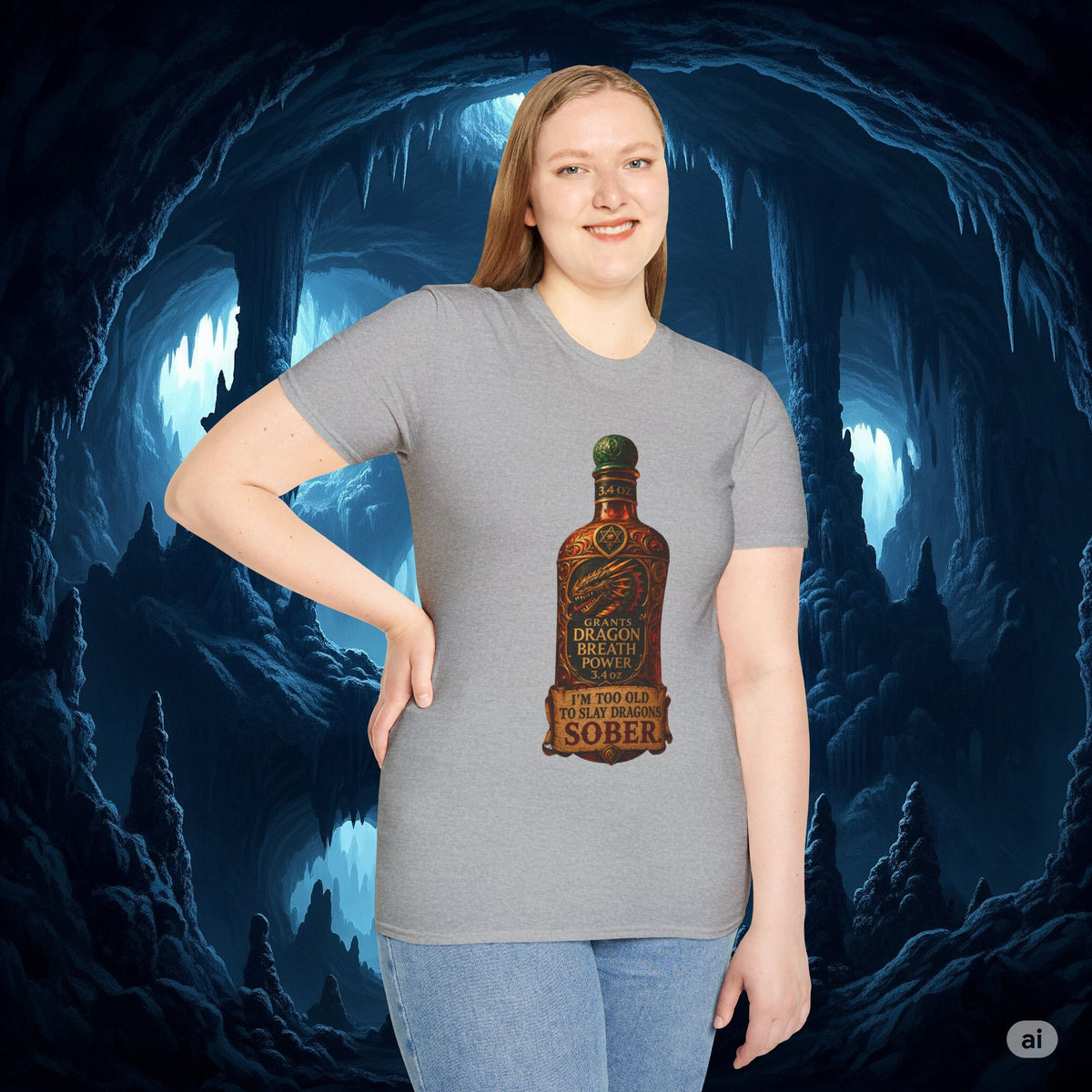 I'm Too Old to Slay Dragons Sober Shirt – Funny Dragon Breath Potion Fantasy T-Shirt