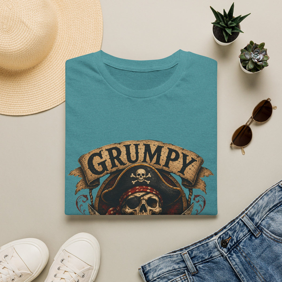 Grumpy Pirate Skull T-Shirt