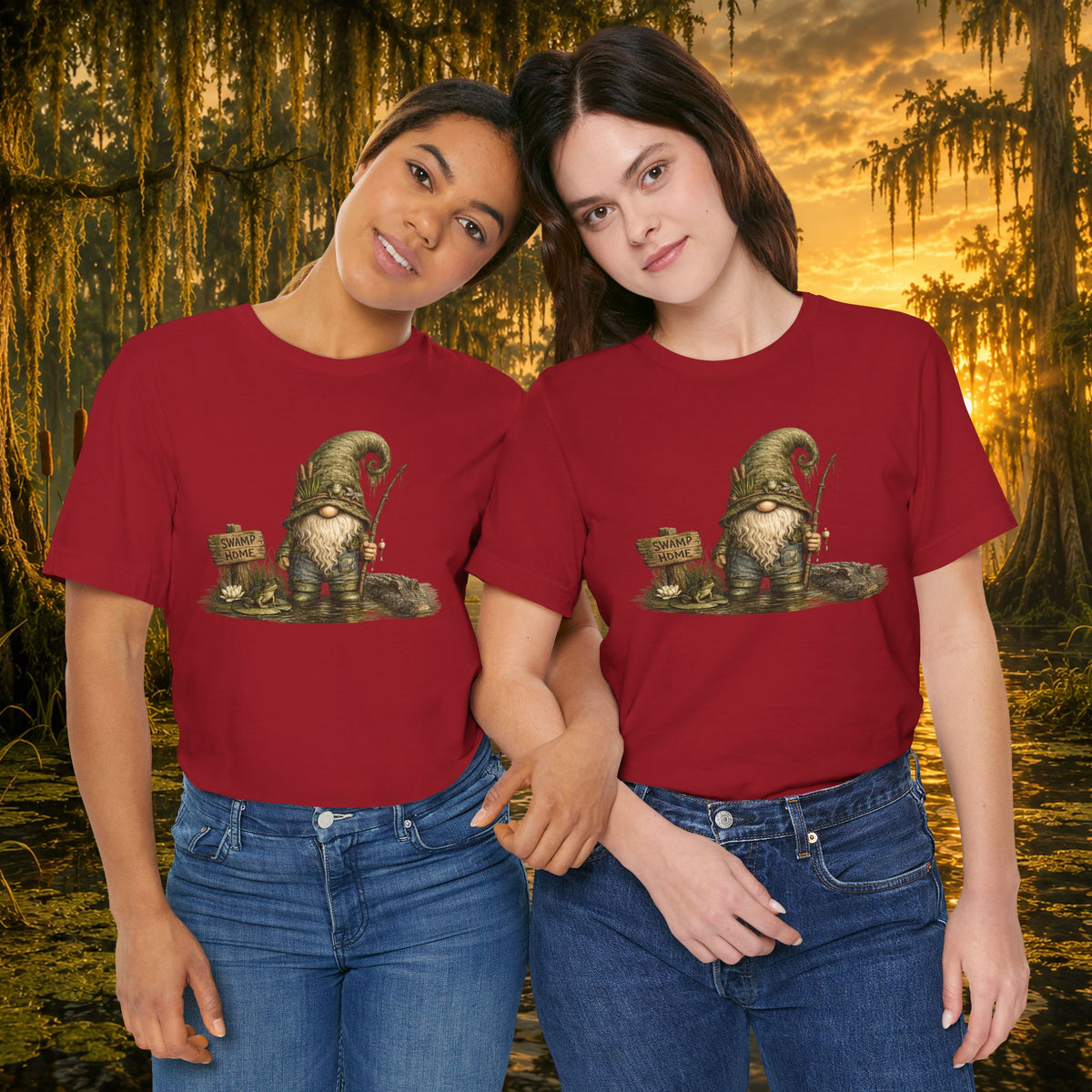 Swamp Gnome Shirt, Southern Swamp Life Tee, Fishing Gnome T-Shirt, Bayou Gnome Shirt, Alligator Gnome, Frog Lover Gift, Country Swamp Shirt